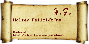 Holzer Feliciána névjegykártya